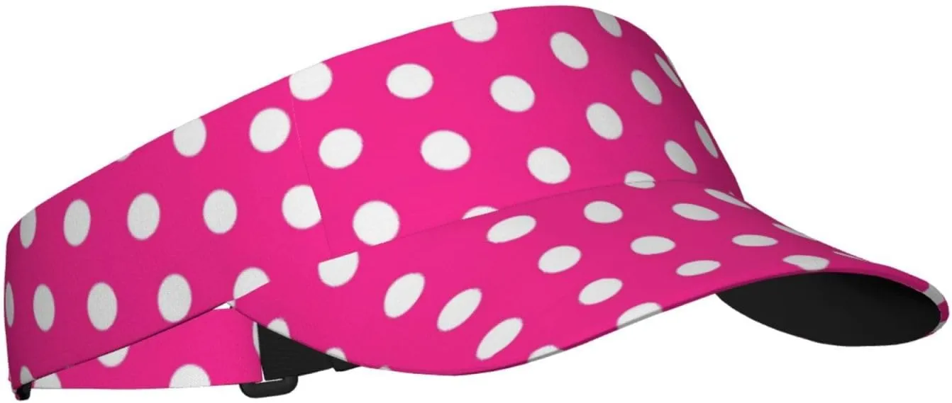 Cute Polka Dot Pattern Flat Sport Visor Sun Sports Visor Hat Visor Adjustable Cap for Women Men Adults