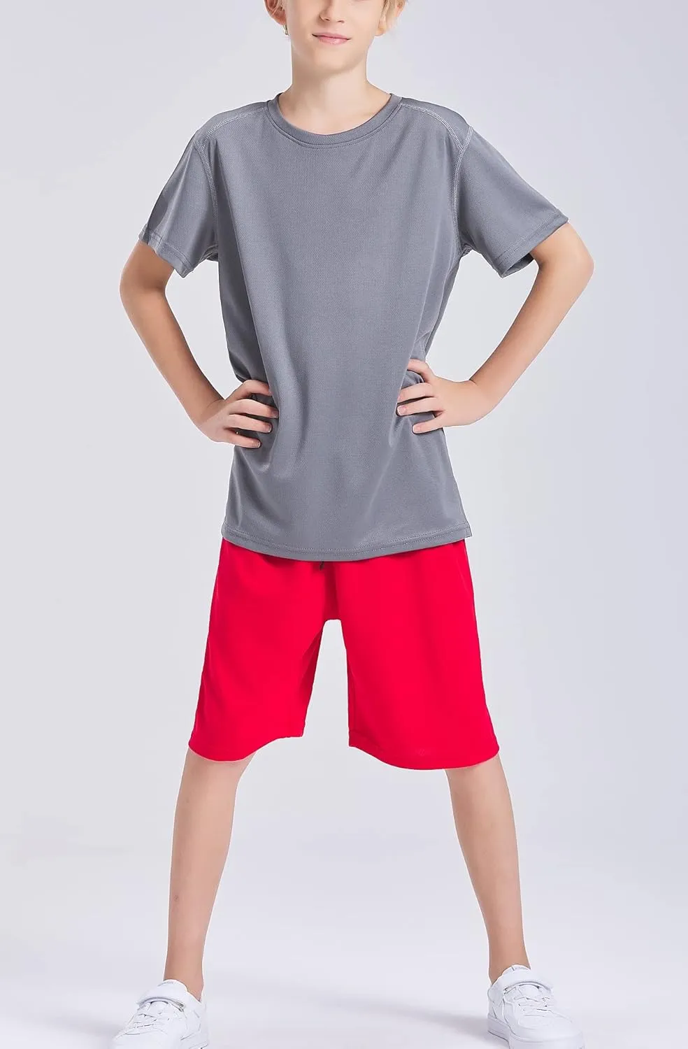 DaniChins Boys Loose Athletic Moisture Wicking Shorts Performance Mesh Shorts
