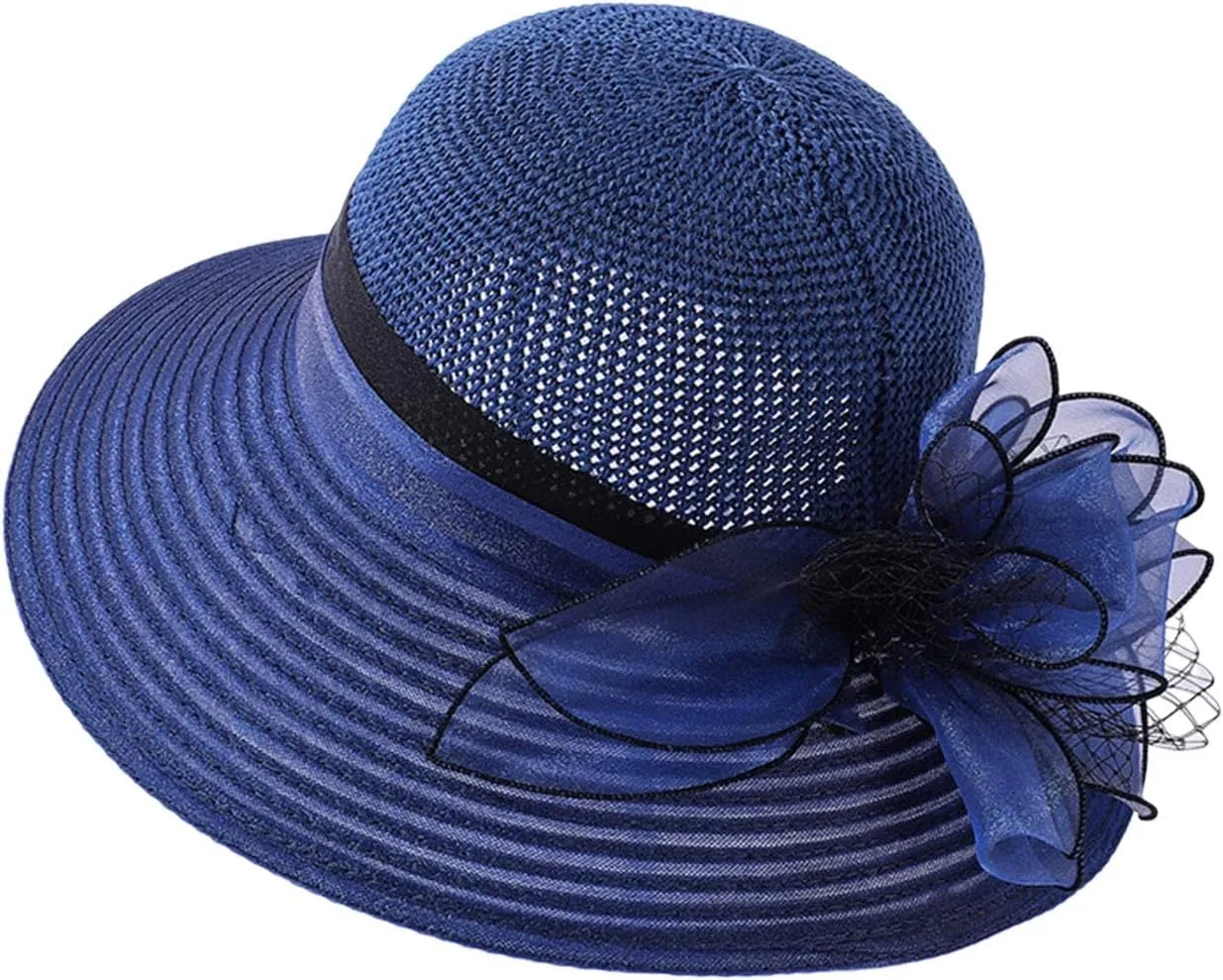 Derby Hat Church Dress for Women Tea Party Church Wedding Fascinator Hat Veil Wide Brim Bowler Hat Sun Hats