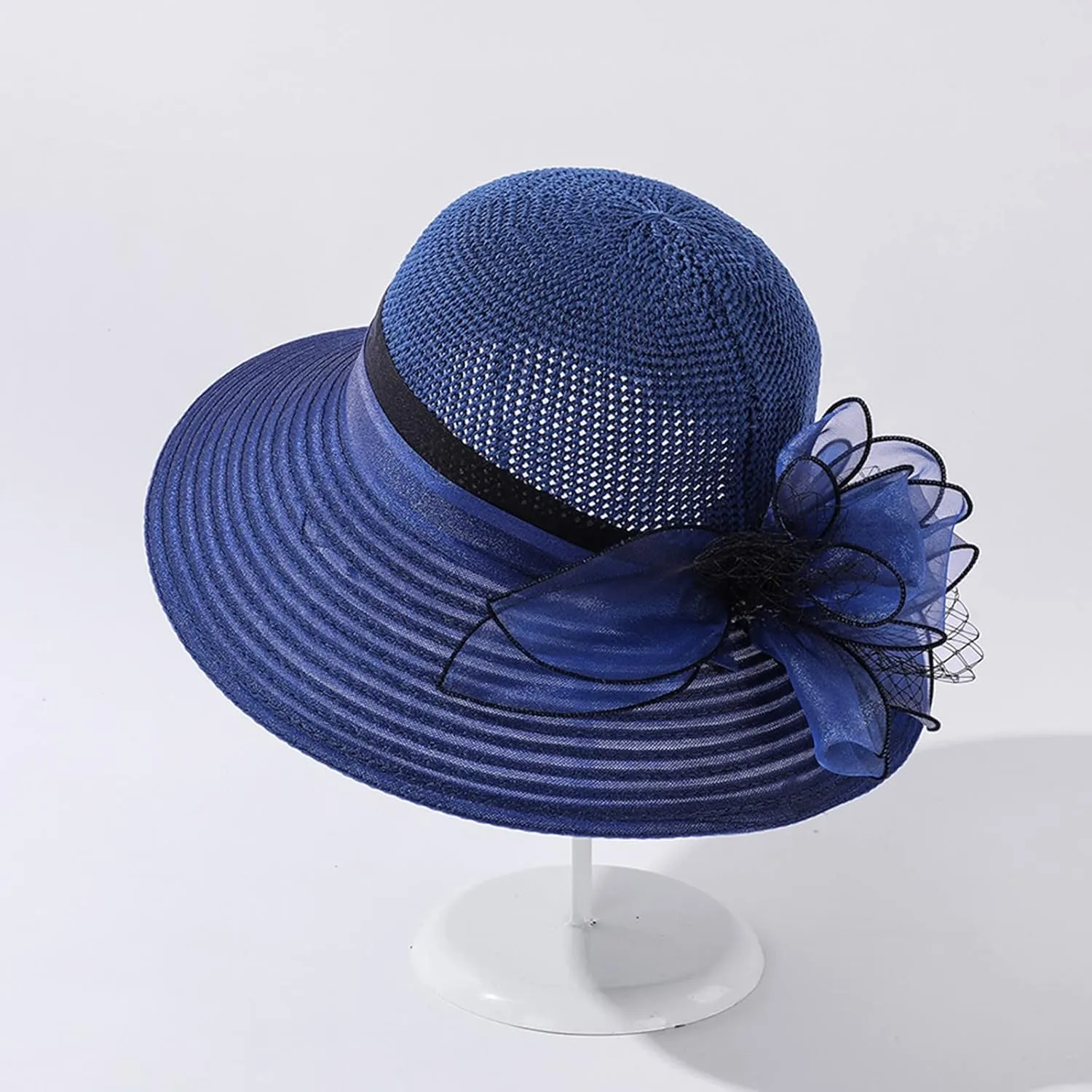 Derby Hat Church Dress for Women Tea Party Church Wedding Fascinator Hat Veil Wide Brim Bowler Hat Sun Hats