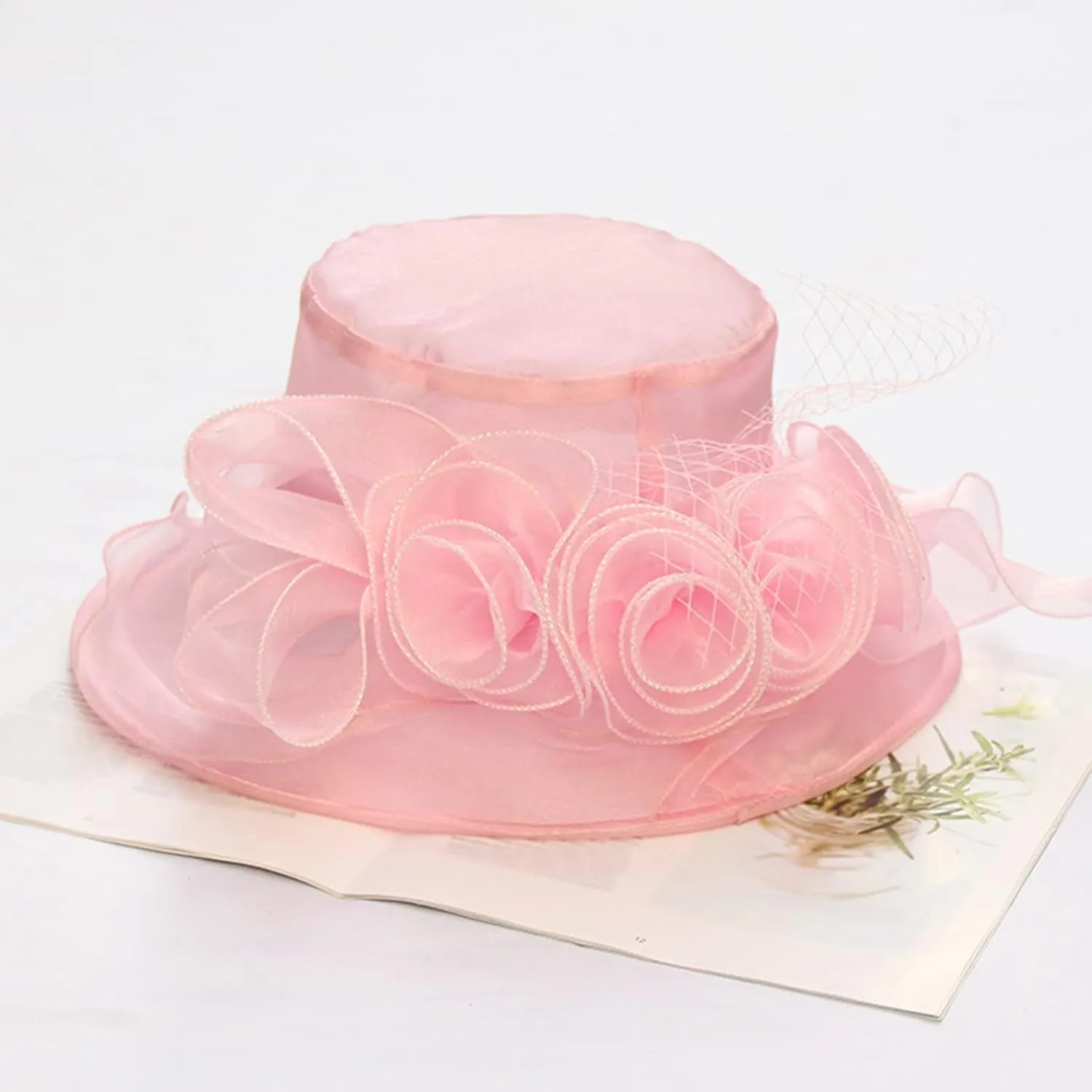 Derby Pillbox Wide Brim Church Hat Tea Party Fascinator Hat for Women for 𝙲ocktail Wedding 2025