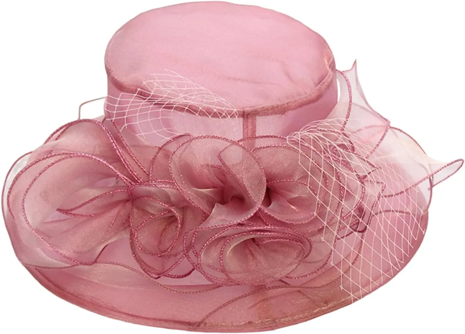 Derby Pillbox Wide Brim Church Hat Tea Party Fascinator Hat for Women for 𝙲ocktail Wedding 2025