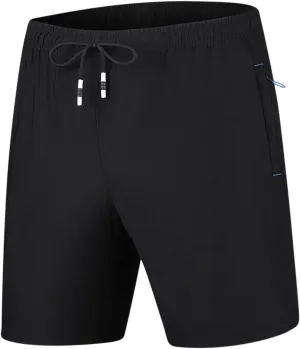 Dgoopd Mens Shorts Casual Quick Dry Shorts Workout Athletic Hiking Shorts Lightweight Running Shorts with Zipper Pockets