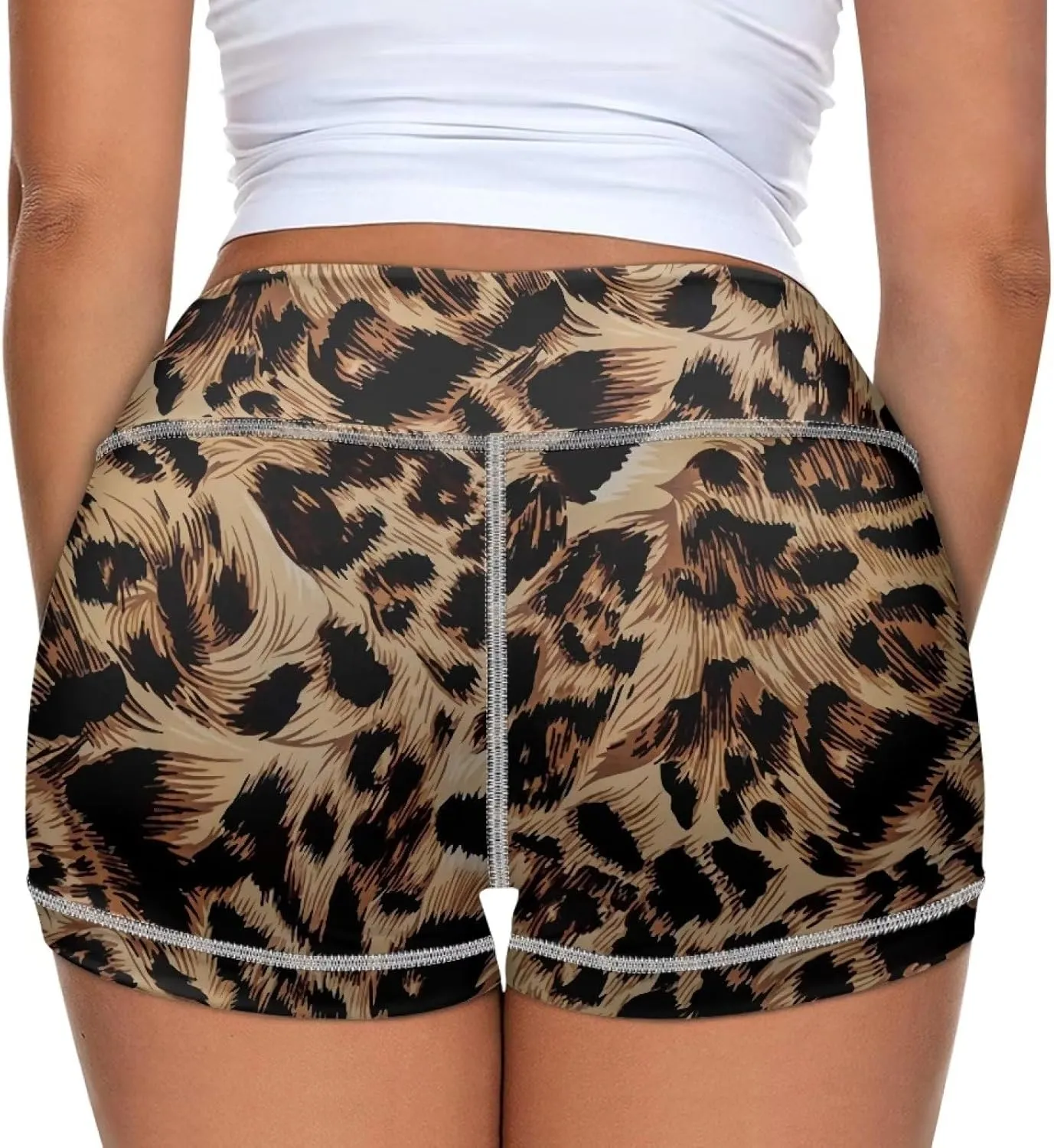 Dreaweet High Waist Biker Shorts for Women with Pockets 10" Soft Stretch Yoga Athletic Running Workout Shorts