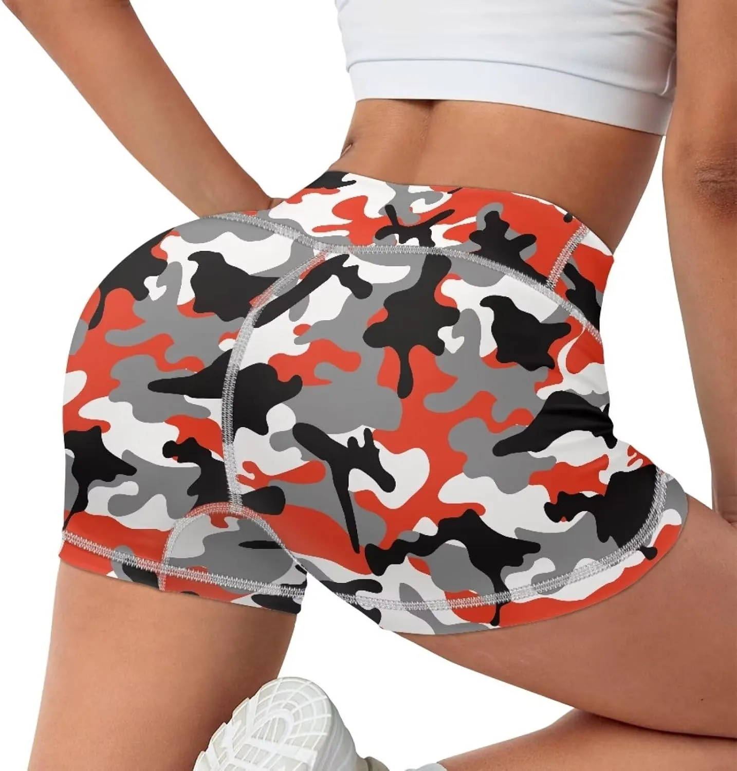 Dreaweet High Waist Biker Shorts for Women with Pockets 10" Soft Stretch Yoga Athletic Running Workout Shorts