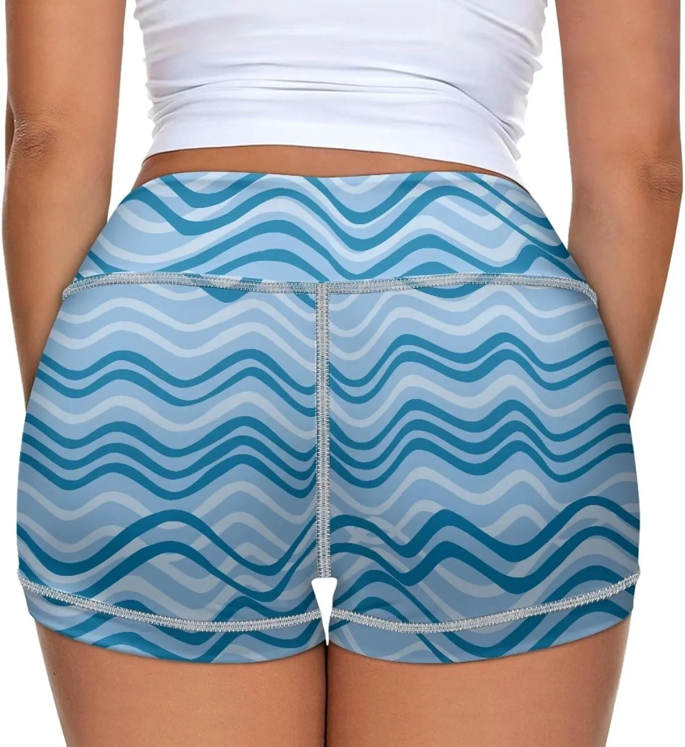 Dreaweet High Waist Biker Shorts for Women with Pockets 10" Soft Stretch Yoga Athletic Running Workout Shorts