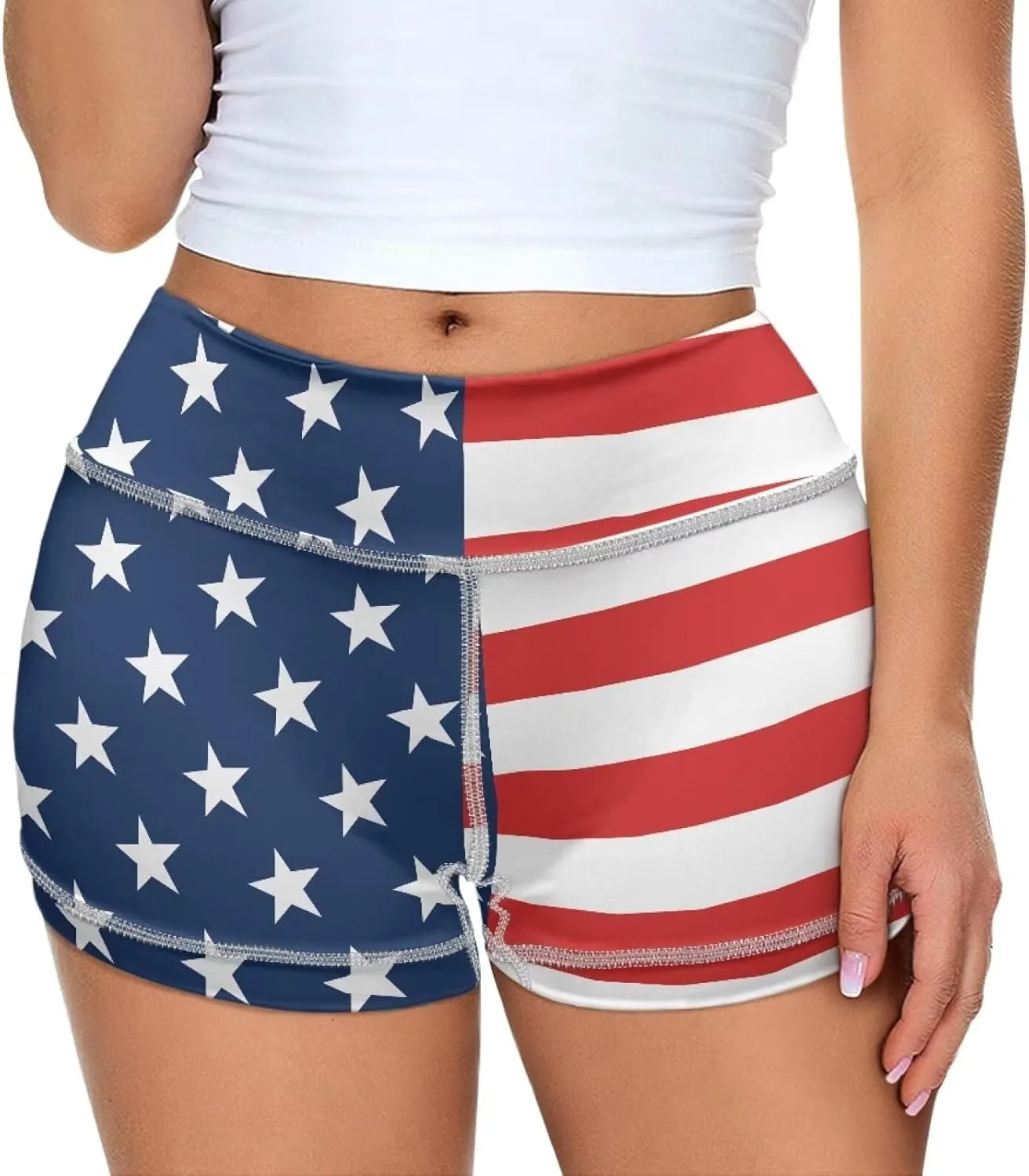 Dreaweet High Waist Biker Shorts for Women with Pockets 10" Soft Stretch Yoga Athletic Running Workout Shorts