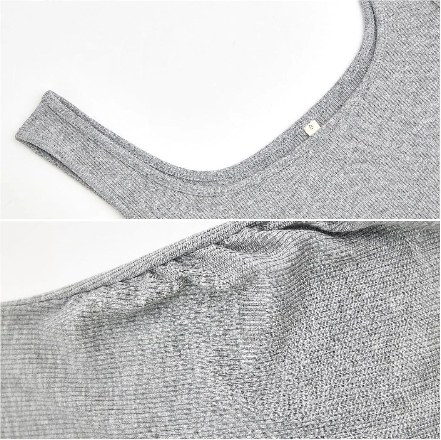 Ecavus Women's Maternity Tank Top 3 Pack Square Neck Ruched Side Soft Stretch Ribbed Comfortable Basic Shirt