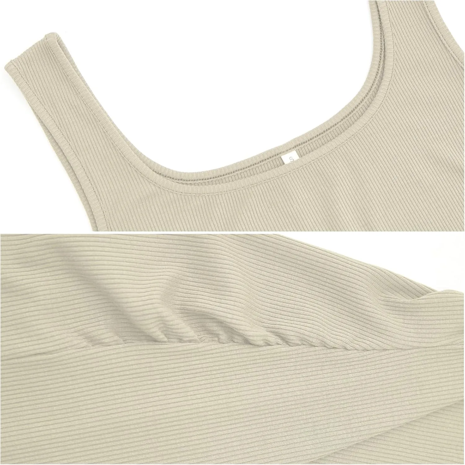 Ecavus Women's Maternity Tank Top 3 Pack Square Neck Ruched Side Soft Stretch Ribbed Comfortable Basic Shirt