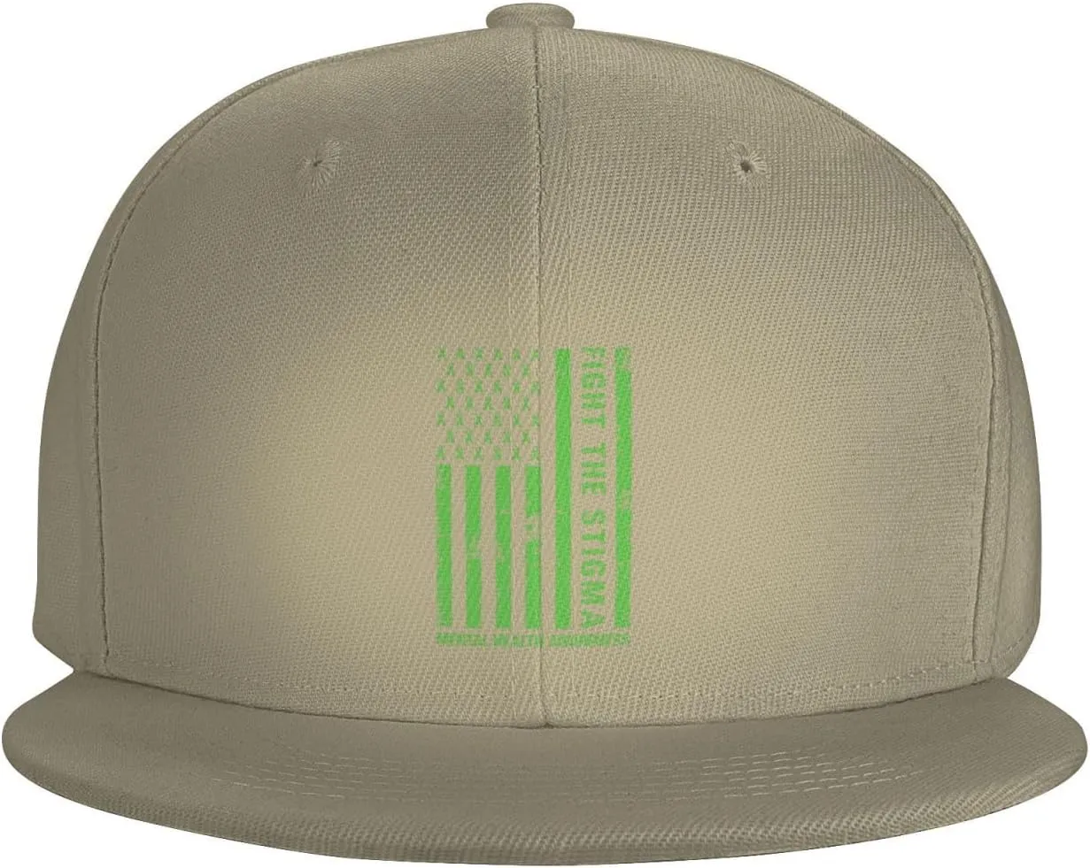 End The Stigma Mental Health Awareness American Flag Trucker Hat for Men Snapback Hats Baseball Cap Flat Brim Hats