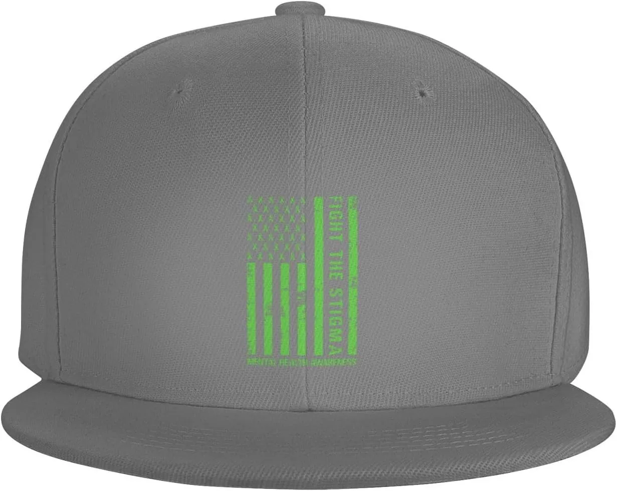 End The Stigma Mental Health Awareness American Flag Trucker Hat for Men Snapback Hats Baseball Cap Flat Brim Hats