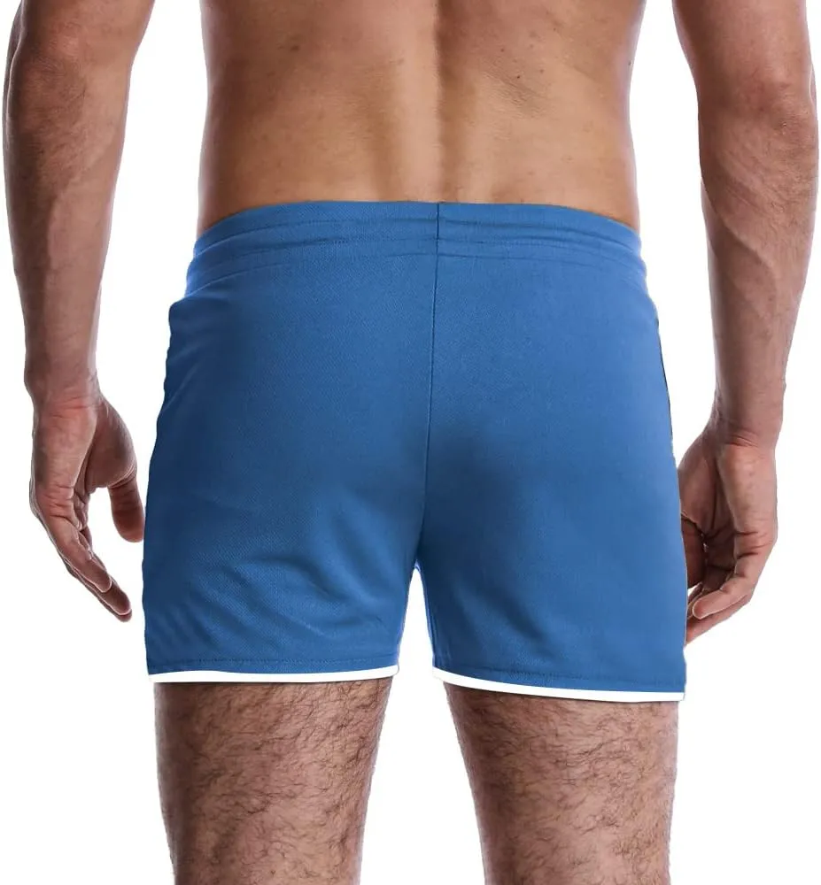 EVERWORTH Men's Workout Shorts Quick Dry Gym Shorts Bodybuilding Short Shorts, 4" Inseam Lightweight Mesh Yoga Running Shorts