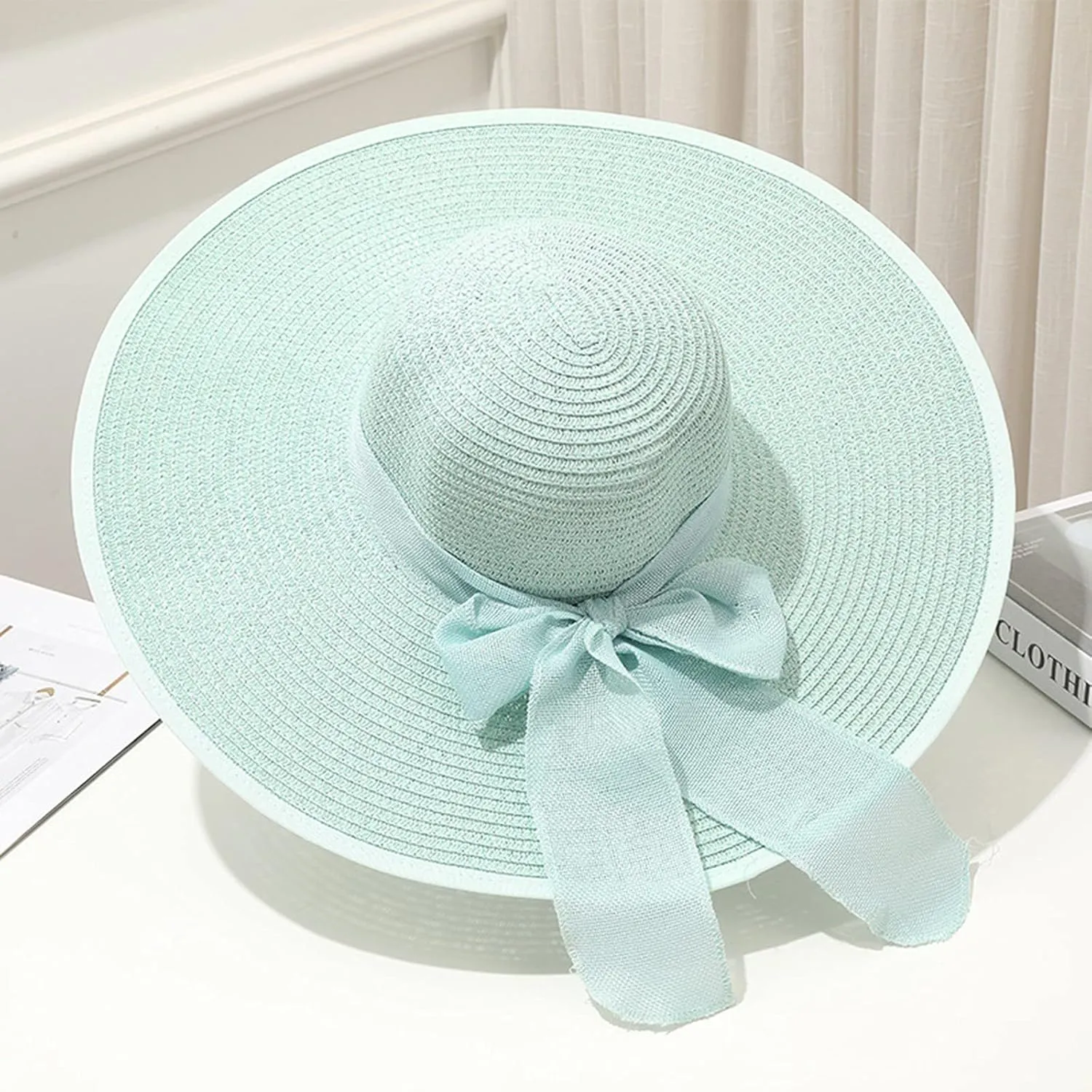 Fascinator Hats for Women Tea Party Ladies Wide Flat Brim Bucket Sun Hat Fashion Big Sunhat Derby Easter Outfit