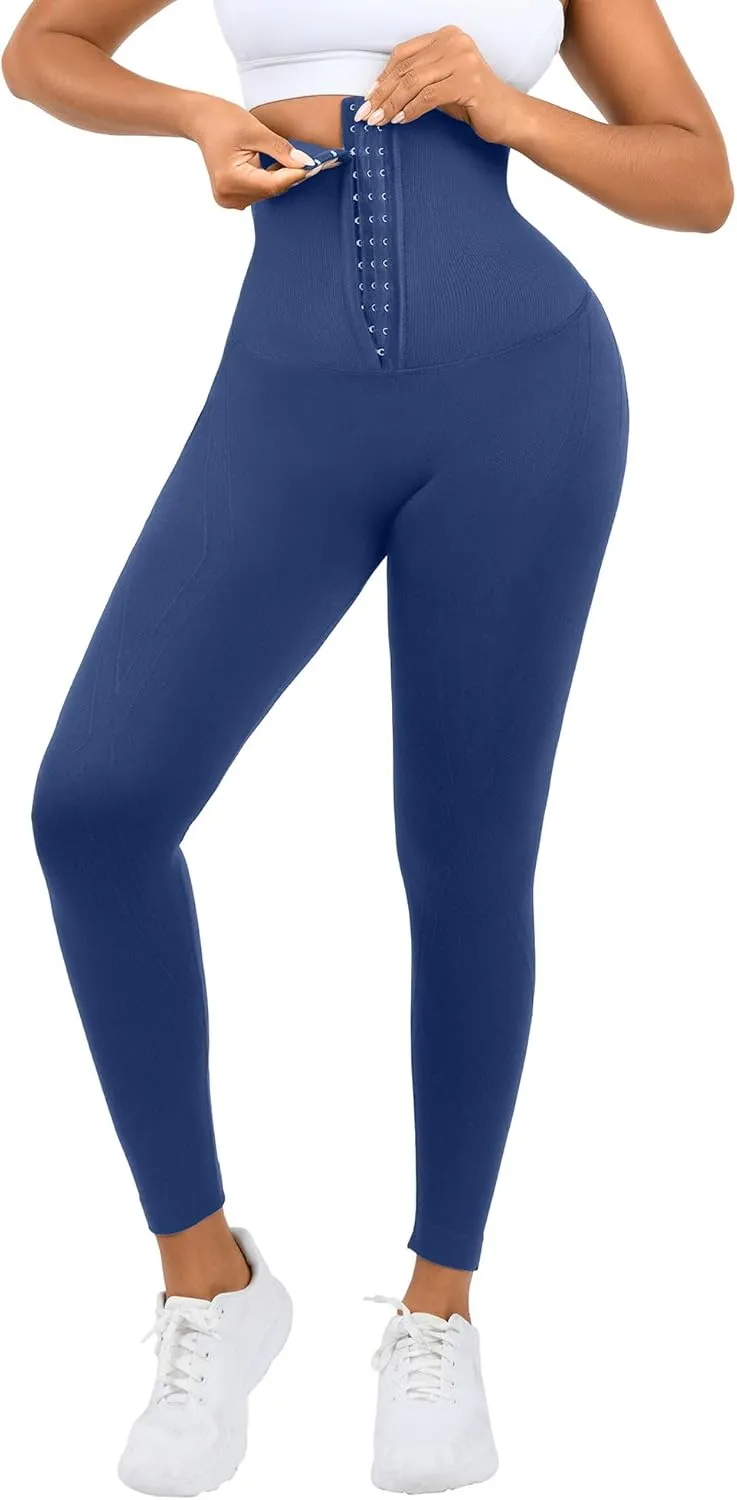 FeelinGirl Leggings for Women Tummy Control High Waist Seamless Activewear Corset Waist Trainer Workout Yoga Shaper Pants