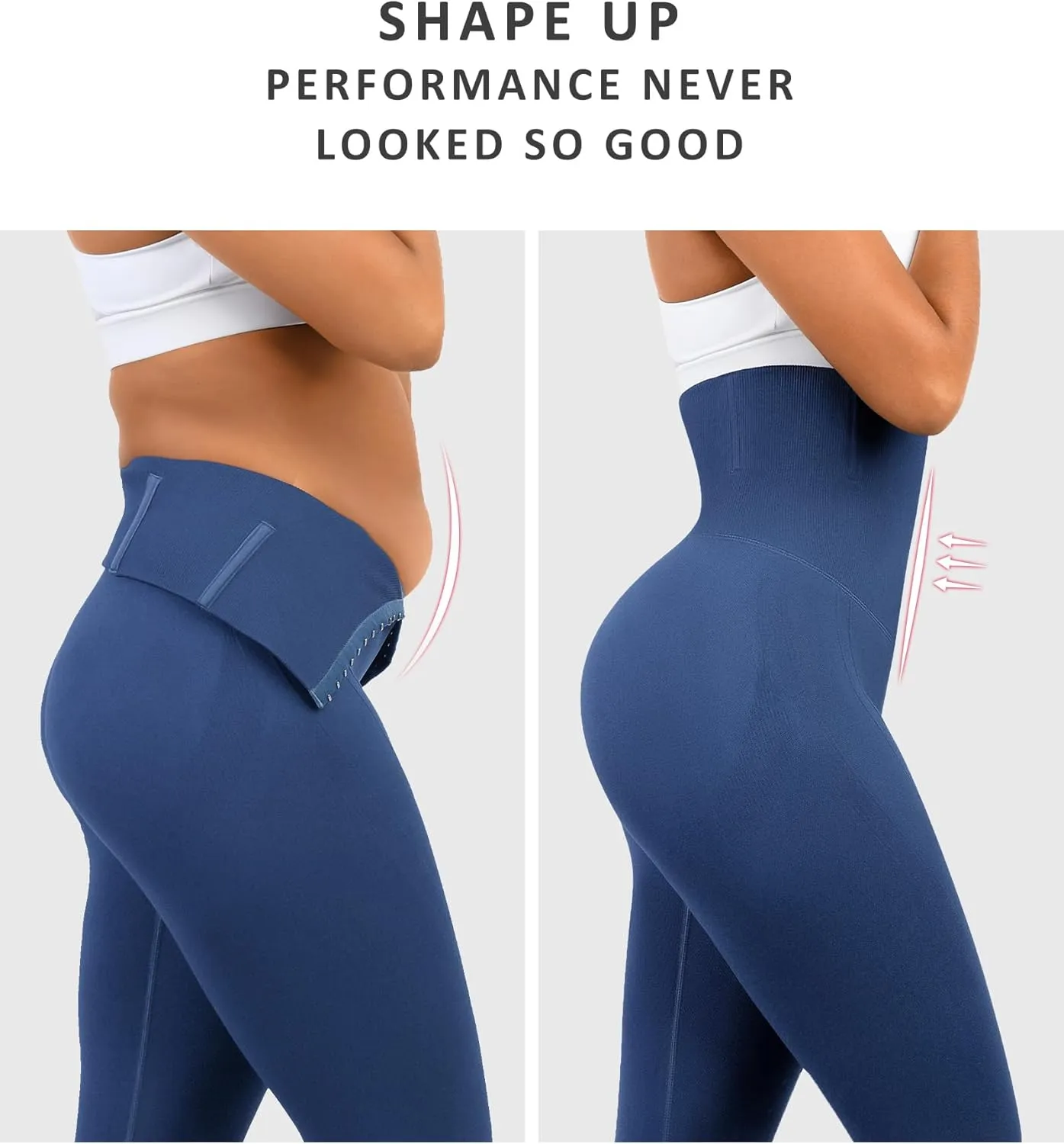 FeelinGirl Leggings for Women Tummy Control High Waist Seamless Activewear Corset Waist Trainer Workout Yoga Shaper Pants