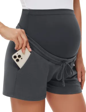 fitglam Women's Maternity Shorts Over The Belly Maternity Comfy Lounge Clothes Pregnancy Athletic Activewear with Pockets
