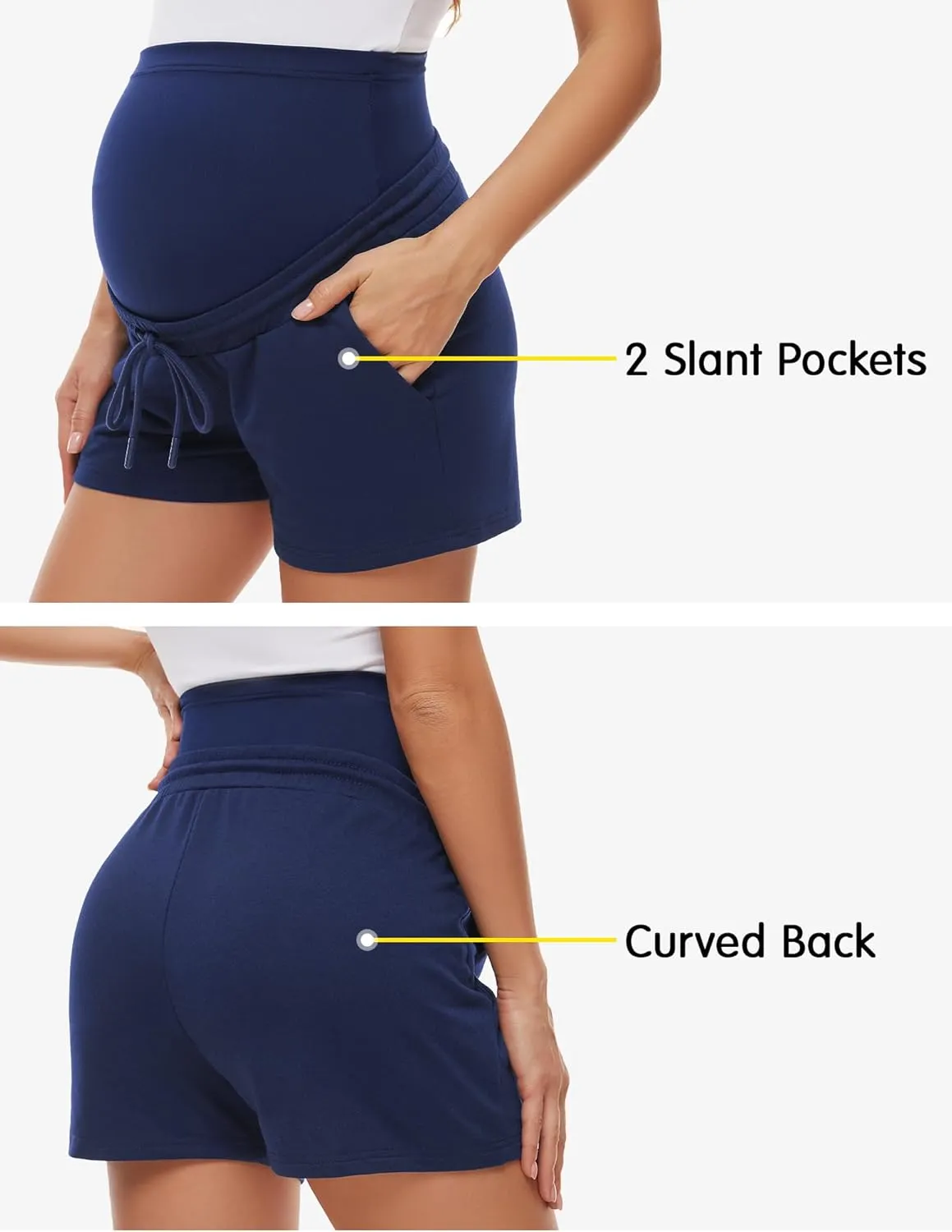 fitglam Women's Maternity Shorts Over The Belly Maternity Comfy Lounge Clothes Pregnancy Athletic Activewear with Pockets