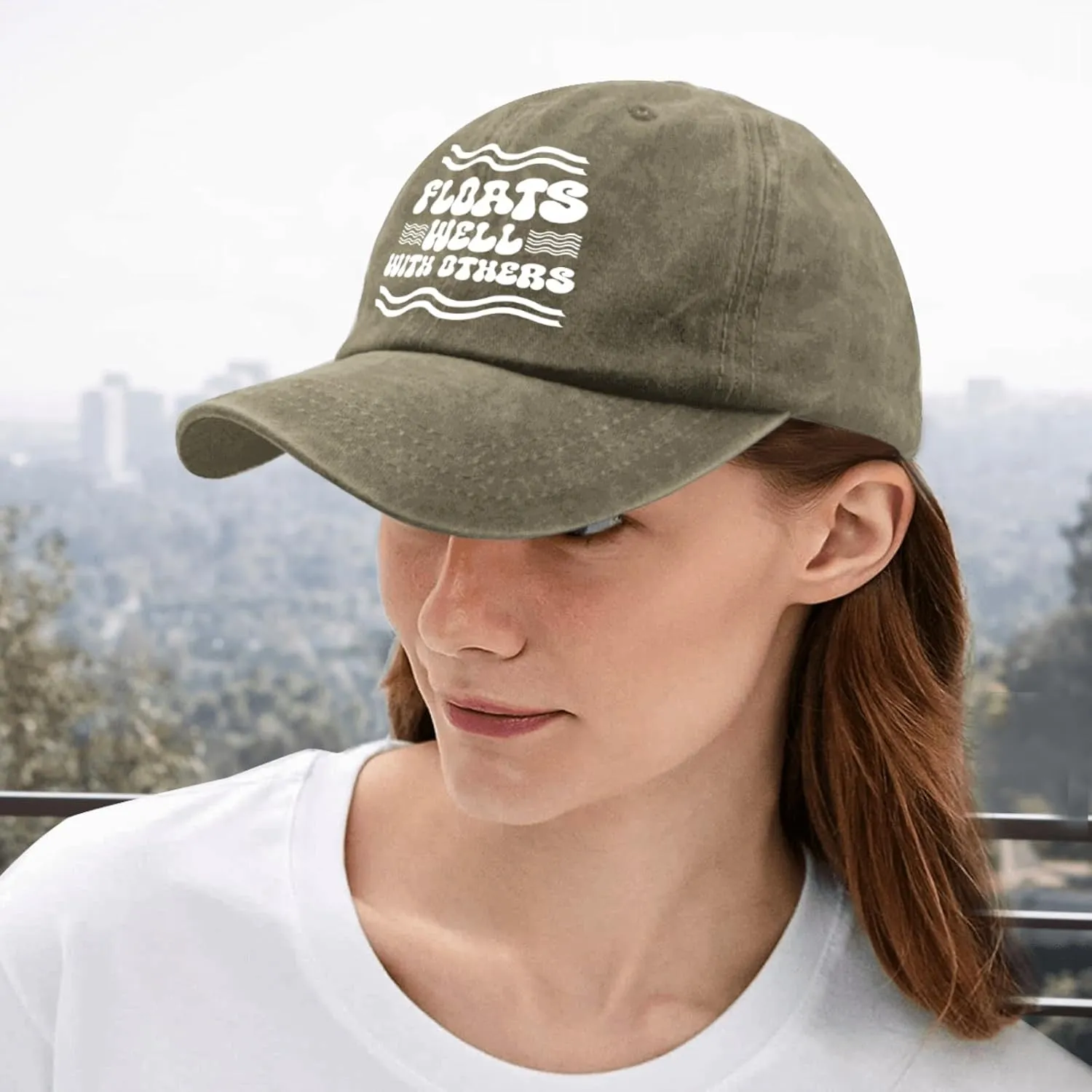 Floats Well with Others Hat Trucker Hat Women Funny Dad Hat Funny Gifts