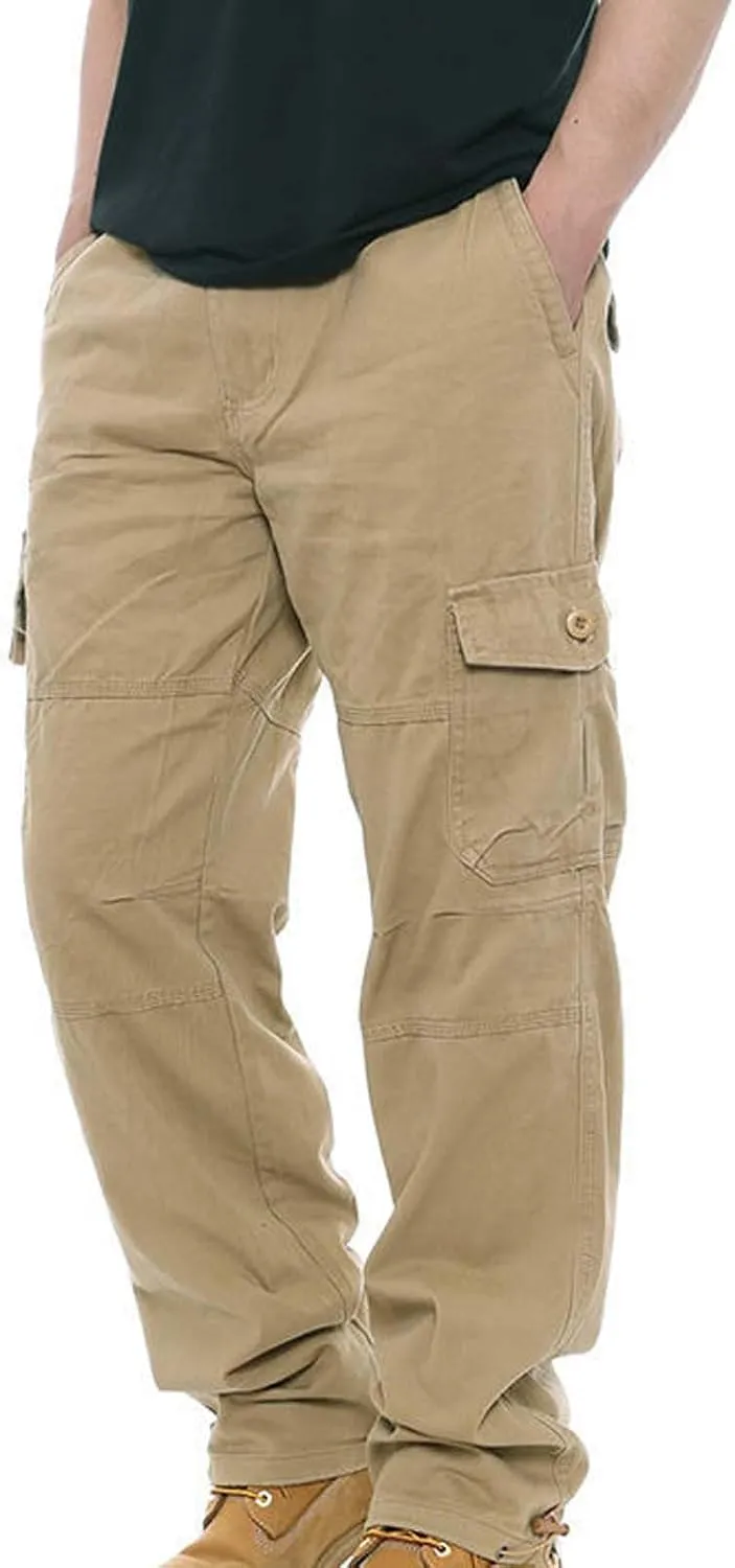 GIERIDUC Men's Drawstring Waist Cargo Pants Sweatpants Men Zipper Pockets Tactical Clothing for Men Heavyweight Joggers Mens