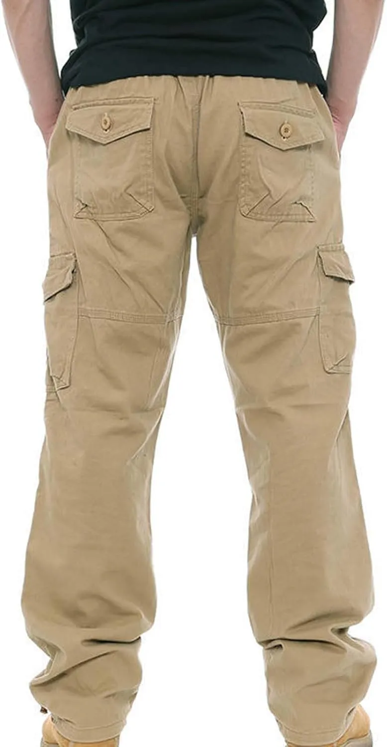 GIERIDUC Men's Drawstring Waist Cargo Pants Sweatpants Men Zipper Pockets Tactical Clothing for Men Heavyweight Joggers Mens