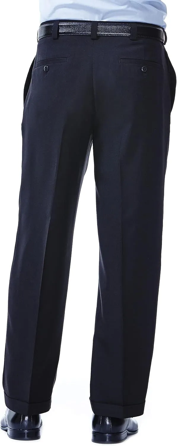 Haggar Men's E Clo Repreve Stria Classic Fit Pleated Front Dress Pant