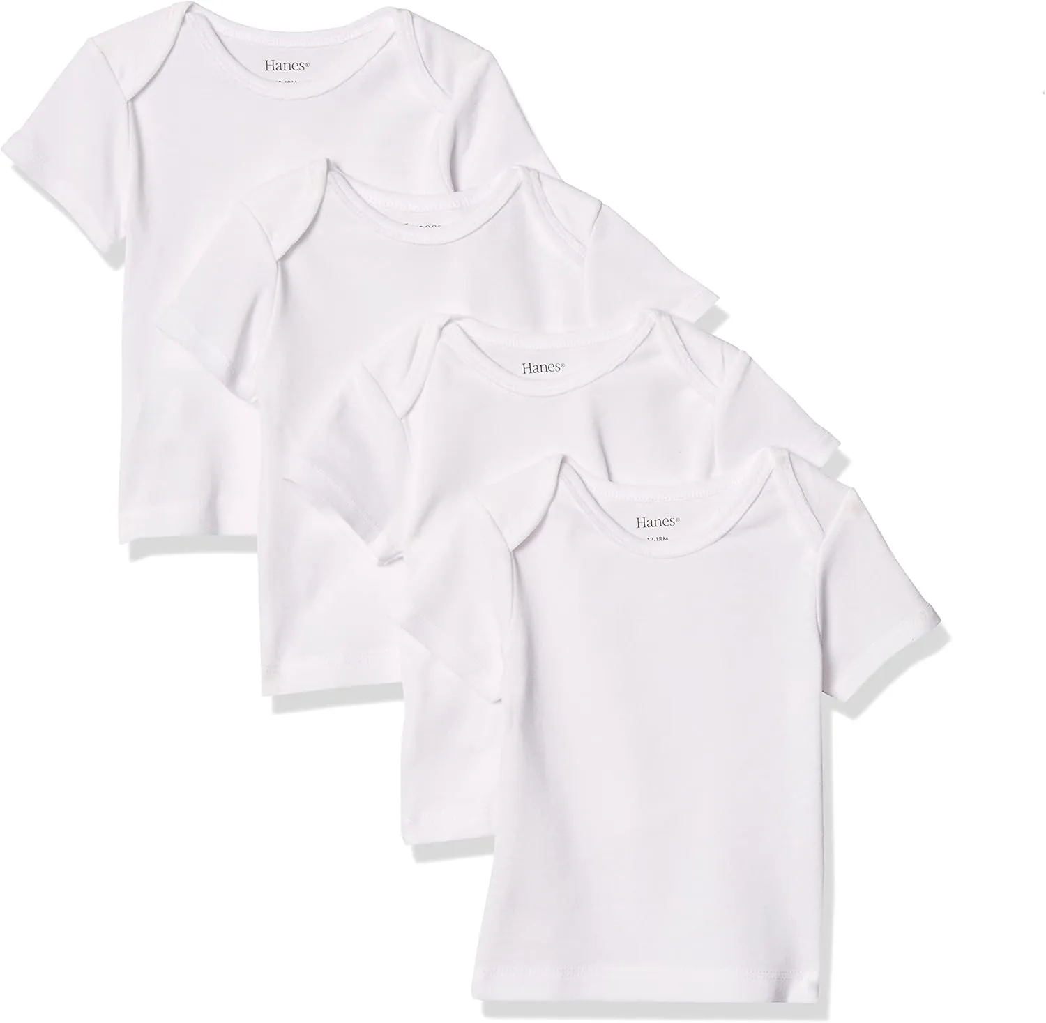 Hanes Baby Short Sleeve Flexy Soft Stretch Expandable Shoulder T-Shirt (4 Pack)
