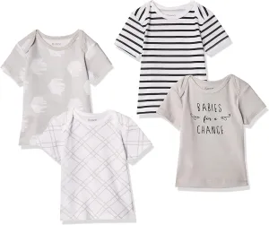 Hanes Baby Short Sleeve Flexy Soft Stretch Expandable Shoulder T-Shirt (4 Pack)