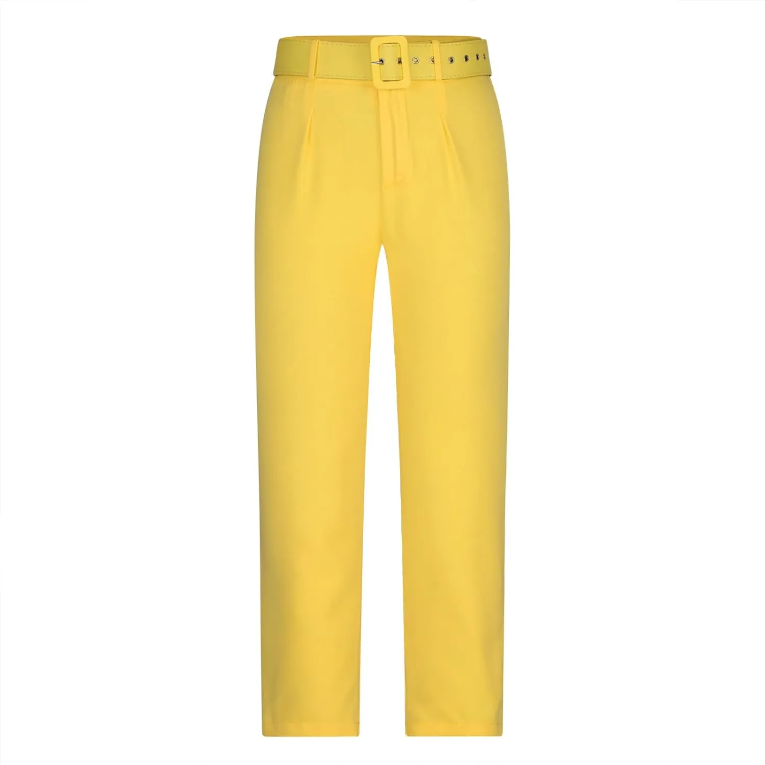 HGps8w Women's High Waisted Suit Pants with Belt Classic Fit Solid Color Straight Leg Business Work Office Dress Trousers