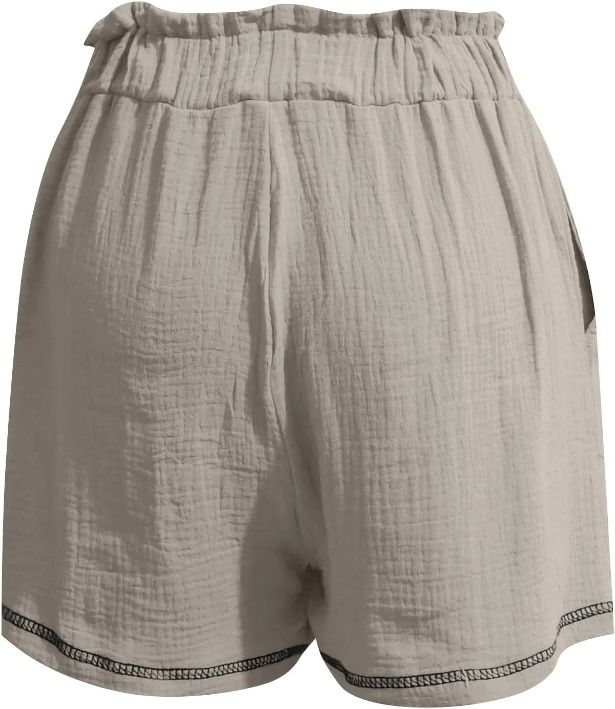 High Waisted Shorts for Women Trendy Summer Ruffle Shorts Drawstring Elastic Waist Flowy Shorts Casual Bermuda Shorts