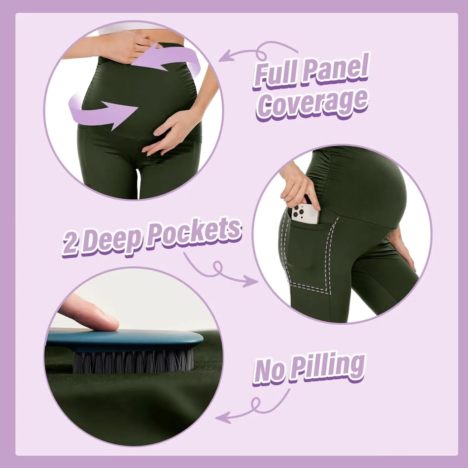 HIGHDAYS 3 Pack Maternity Shorts Over The Belly - 8" Women's Pregnancy Biker for Yoga
