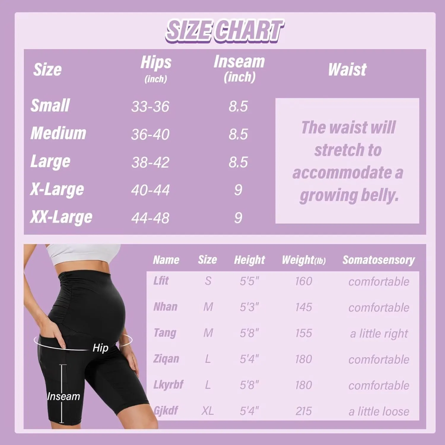 HIGHDAYS 3 Pack Maternity Shorts Over The Belly - 8" Women's Pregnancy Biker for Yoga