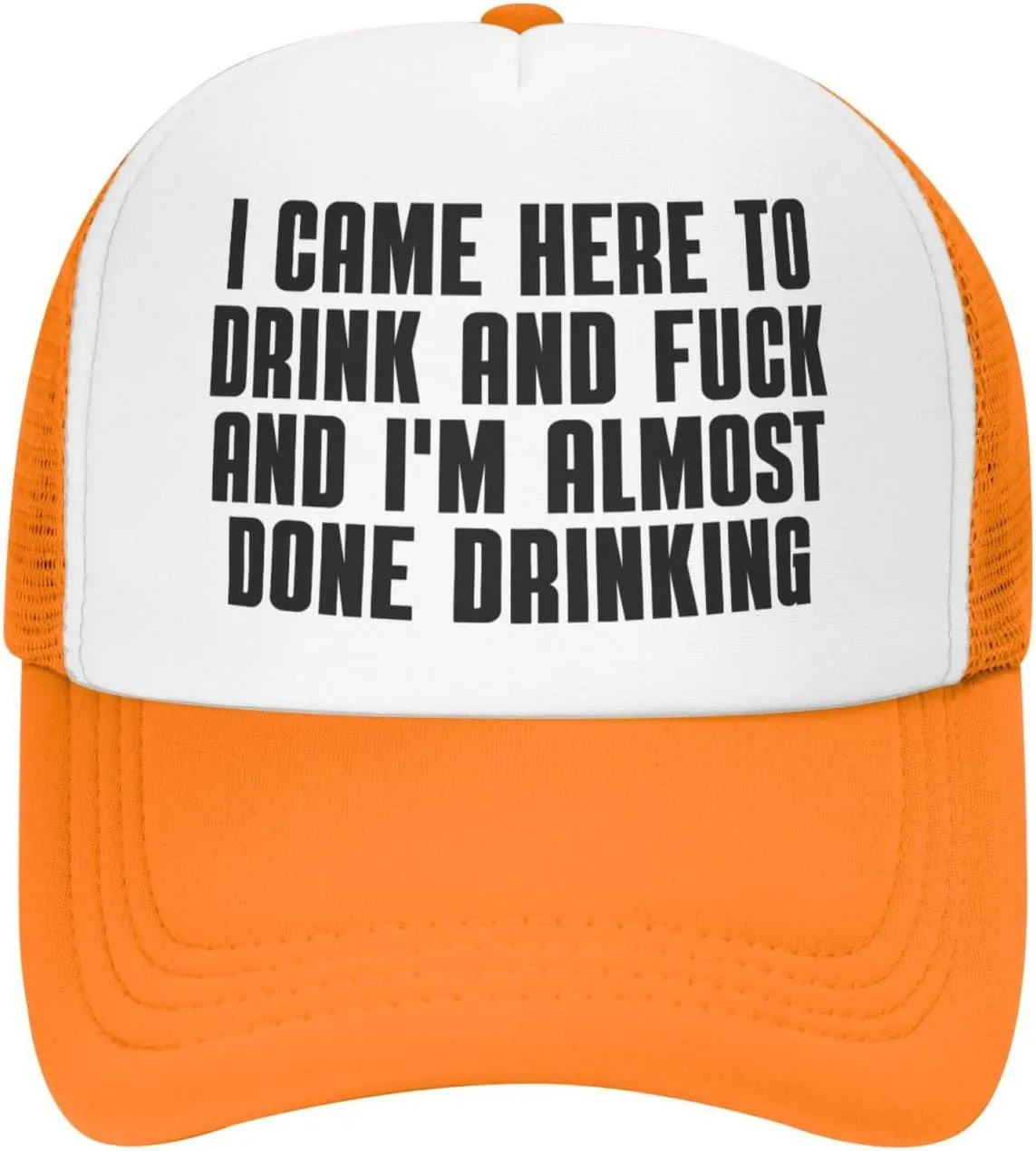I Came Here to Drink and F Hat I'm Almost Done Drinking Mesh Hat Men Women Trucker Hat Baseball Cap Dad Gift