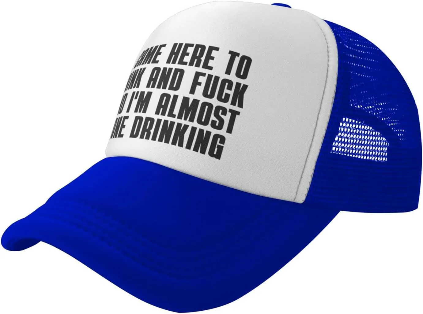 I Came Here to Drink and F Hat I'm Almost Done Drinking Mesh Hat Men Women Trucker Hat Baseball Cap Dad Gift