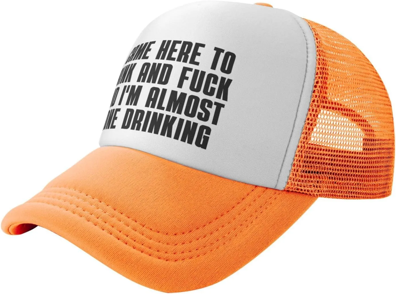 I Came Here to Drink and F Hat I'm Almost Done Drinking Mesh Hat Men Women Trucker Hat Baseball Cap Dad Gift