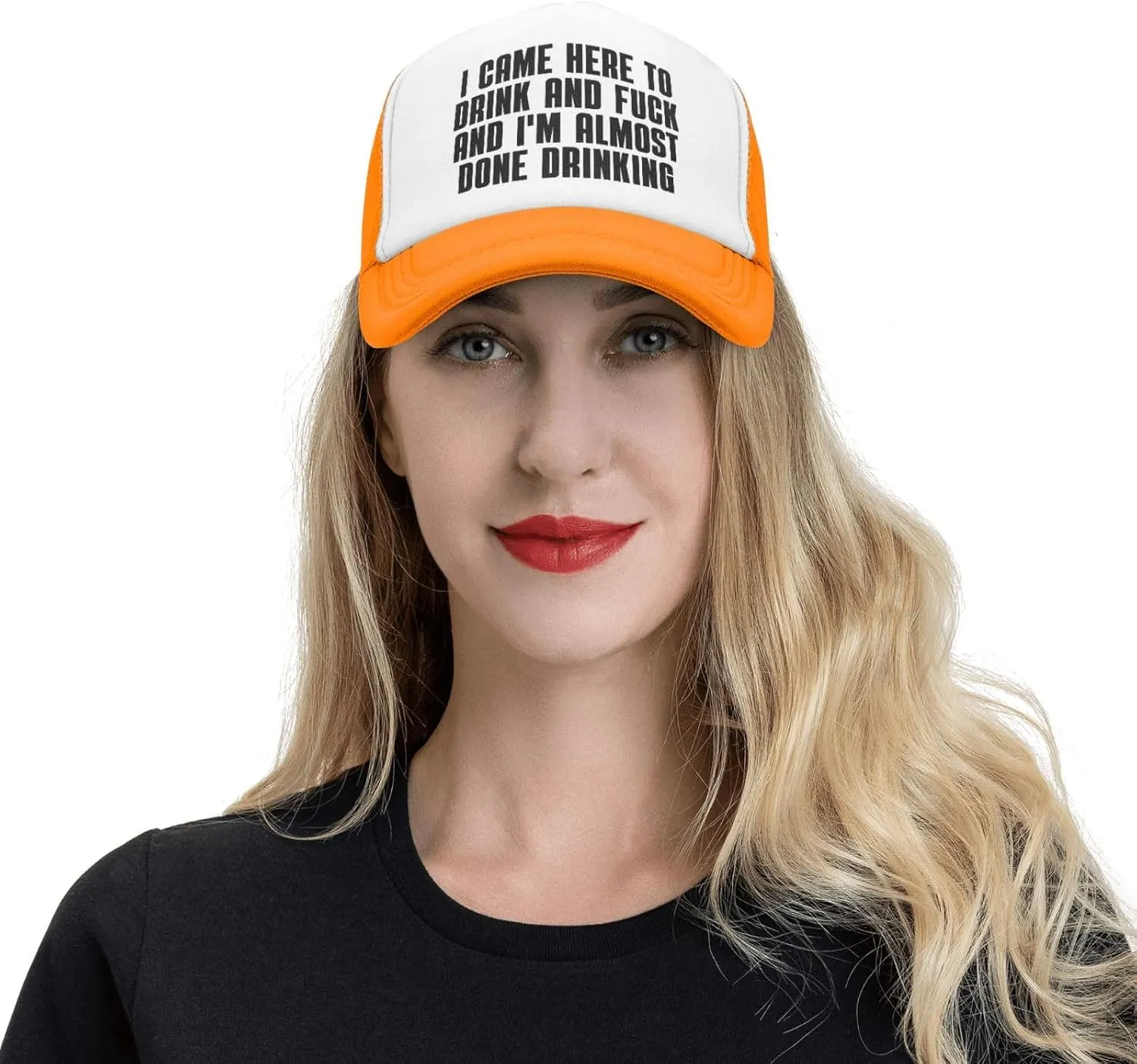 I Came Here to Drink and F Hat I'm Almost Done Drinking Mesh Hat Men Women Trucker Hat Baseball Cap Dad Gift