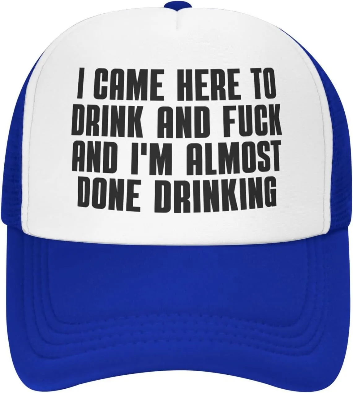I Came Here to Drink and F Hat I'm Almost Done Drinking Mesh Hat Men Women Trucker Hat Baseball Cap Dad Gift