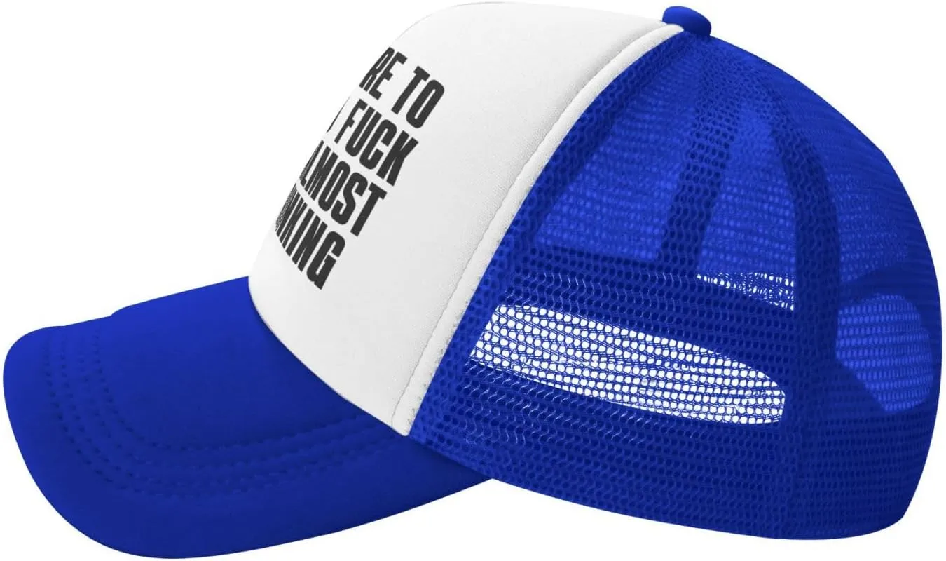 I Came Here to Drink and F Hat I'm Almost Done Drinking Mesh Hat Men Women Trucker Hat Baseball Cap Dad Gift