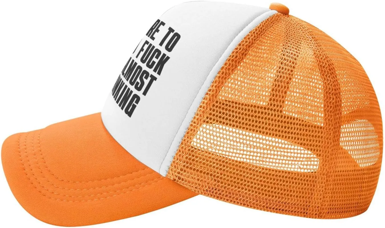 I Came Here to Drink and F Hat I'm Almost Done Drinking Mesh Hat Men Women Trucker Hat Baseball Cap Dad Gift