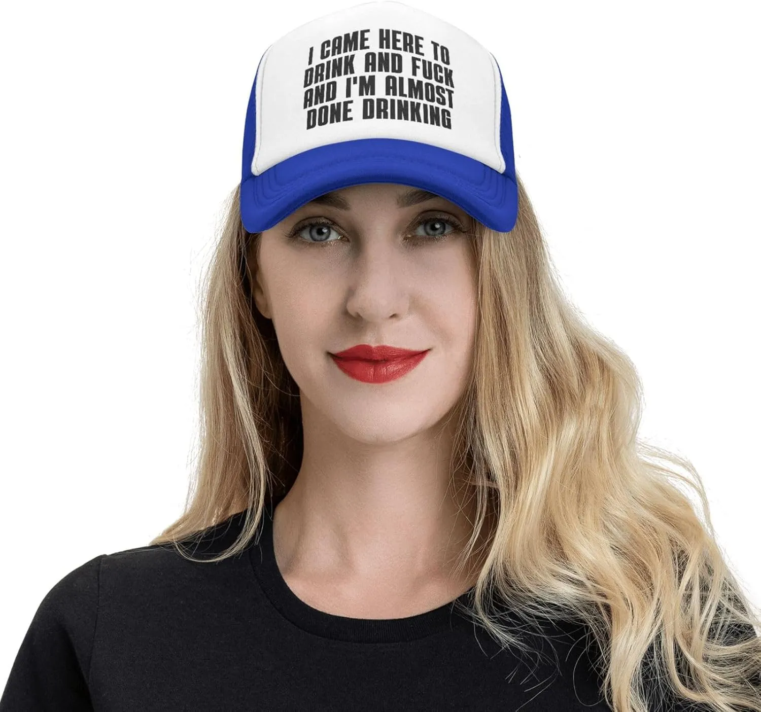I Came Here to Drink and F Hat I'm Almost Done Drinking Mesh Hat Men Women Trucker Hat Baseball Cap Dad Gift