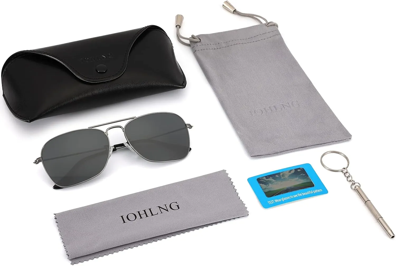 IOHLNG Square Aviator Sunglasses for Women Men Polarized Pilot Military Square Shades Classic Vintage Metal Sun Glasses