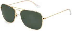 IOHLNG Square Aviator Sunglasses for Women Men Polarized Pilot Military Square Shades Classic Vintage Metal Sun Glasses