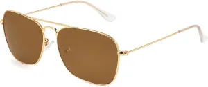 IOHLNG Square Aviator Sunglasses for Women Men Polarized Pilot Military Square Shades Classic Vintage Metal Sun Glasses