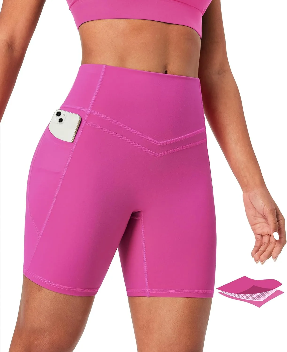 IUGA Tummy Control Biker Shorts Women with Pockets Workout Gym Shorts High Waisted Yoga Running Compression Shorts Spandex