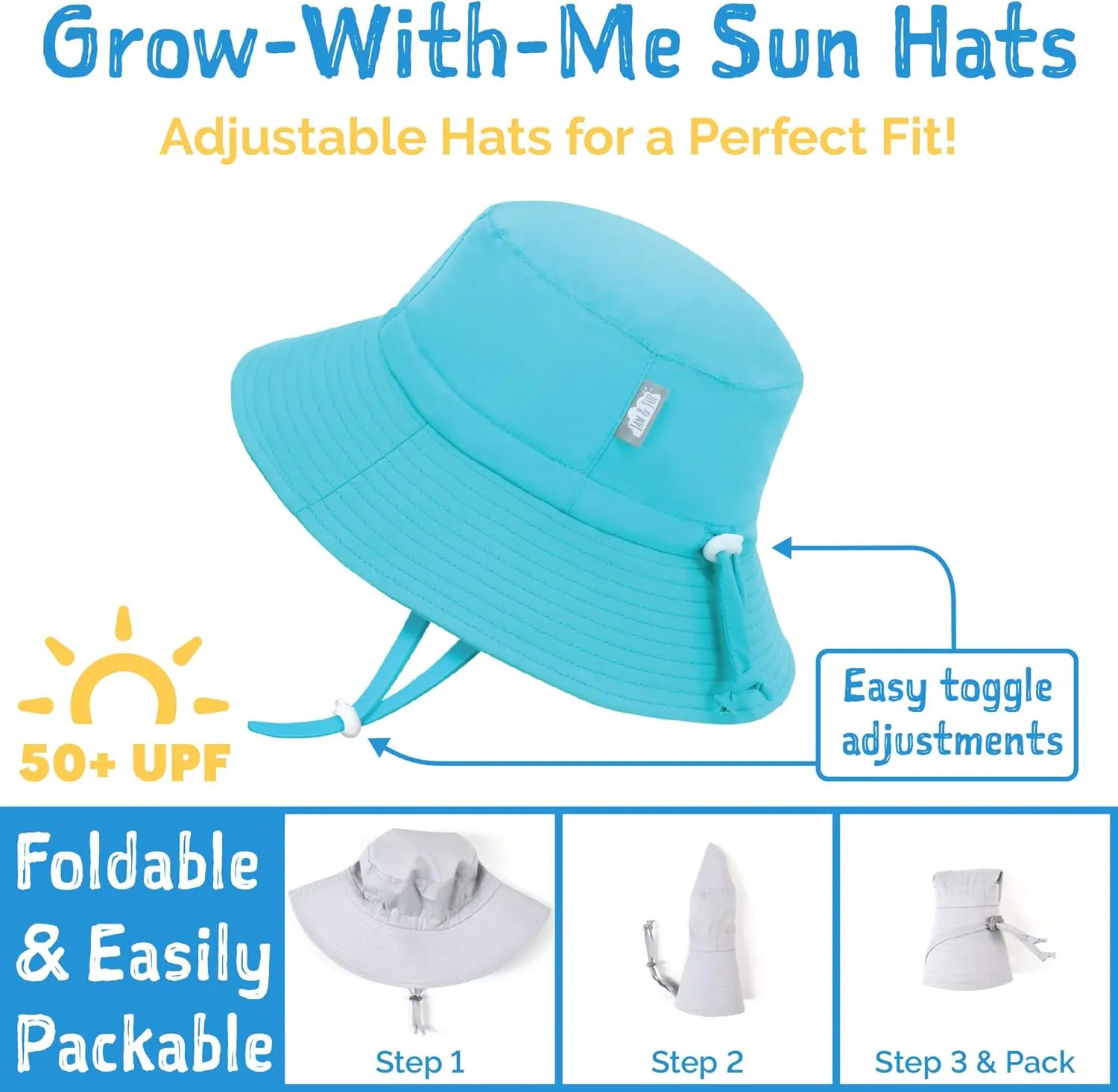 JAN & JUL Bucket Sun Hat with Adjustable Strap 50  UPF