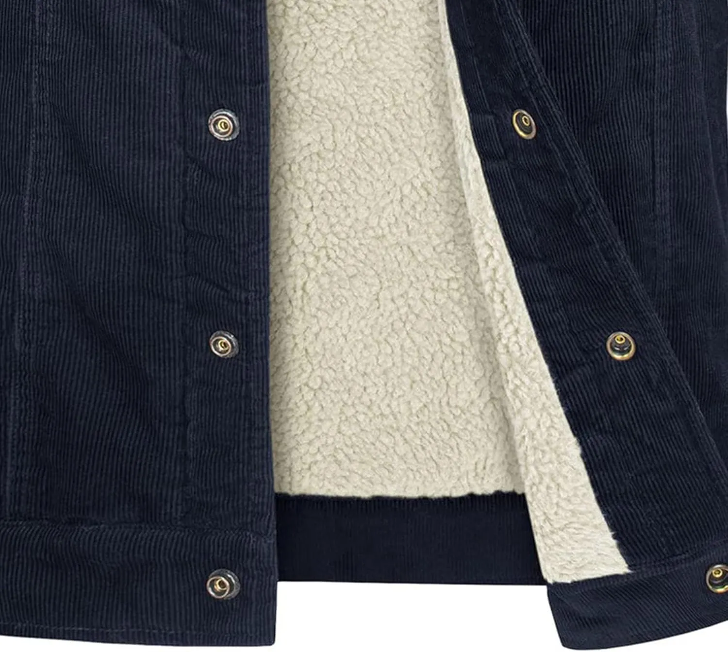 JEsilunmaMY Men's Button Down Corduroy Jacket Long Sleeve Sherpa Lined Trucker Jacket Casual Cotton Cargo Warm Winter Jacket