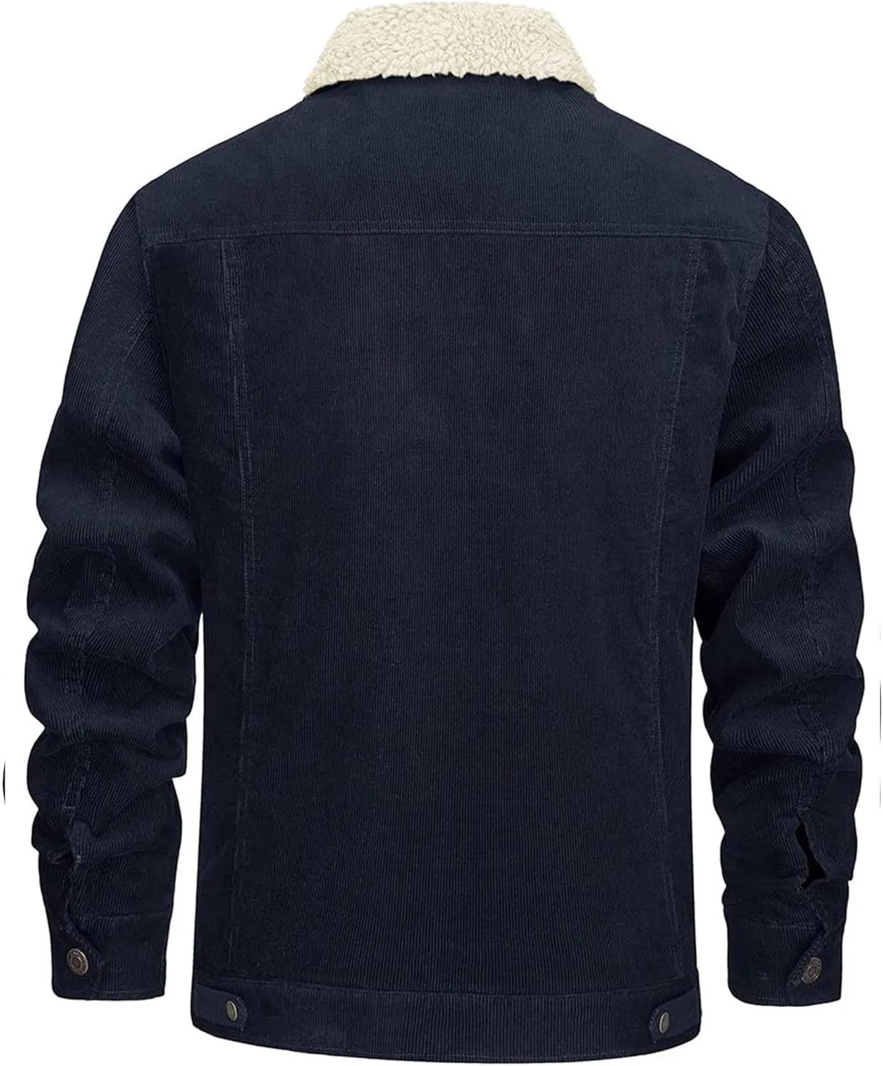 JEsilunmaMY Men's Button Down Corduroy Jacket Long Sleeve Sherpa Lined Trucker Jacket Casual Cotton Cargo Warm Winter Jacket
