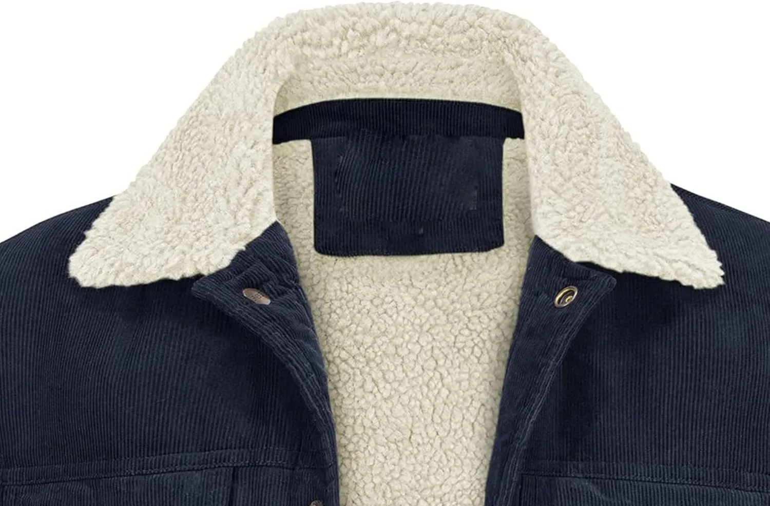 JEsilunmaMY Men's Button Down Corduroy Jacket Long Sleeve Sherpa Lined Trucker Jacket Casual Cotton Cargo Warm Winter Jacket