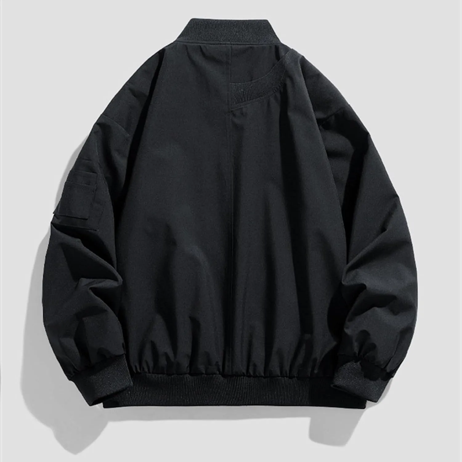 JEsilunmaMY Men's Casual Bomber Jacket Lightweight Baseball Jacket Windbreaker Jackets Windproof Zip Up Coats with 5 Pockets