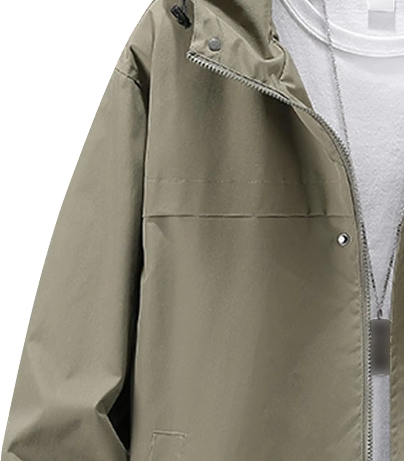 JEsilunmaMY Men's Cotton Cargo Casual Hooded Jackets Zip Up Lightweight Waterproof Varsity Coat Solid Color Loose Bomber Coat
