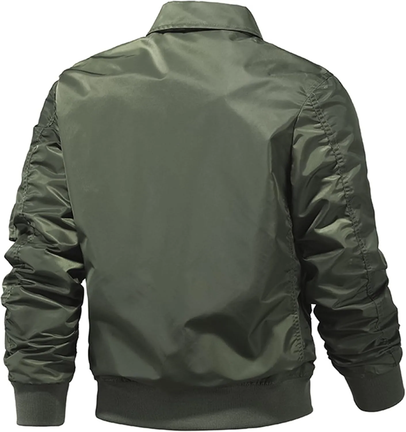 JEsilunmaMY Men's Lightweight Lapel Bomber Jacket Zip Up Baseball Varsity Jacket Coat Warm Winter Windbreaker Padded Coats